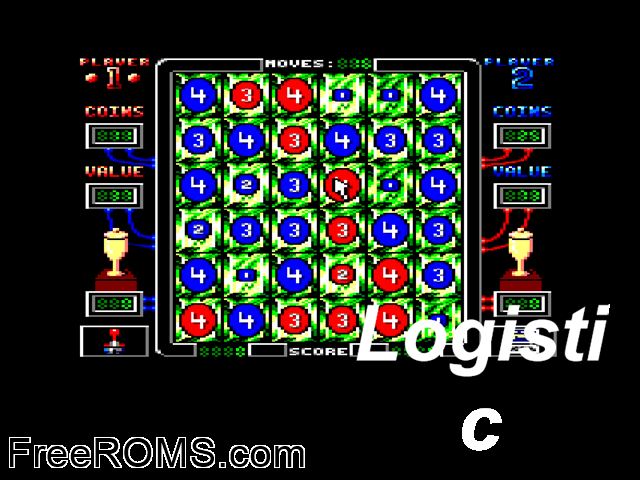 Logistic (UK) (1993) [a1] Amstrad CPC game showing 3D box cover and gameplay screenshot